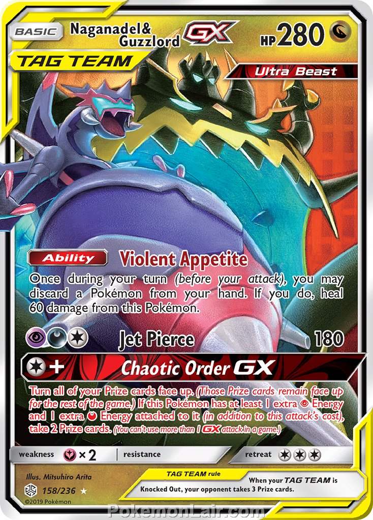 2019 Pokemon Trading Card Game Cosmic Eclipse Price List – 158 Naganadel Guzzlord GX