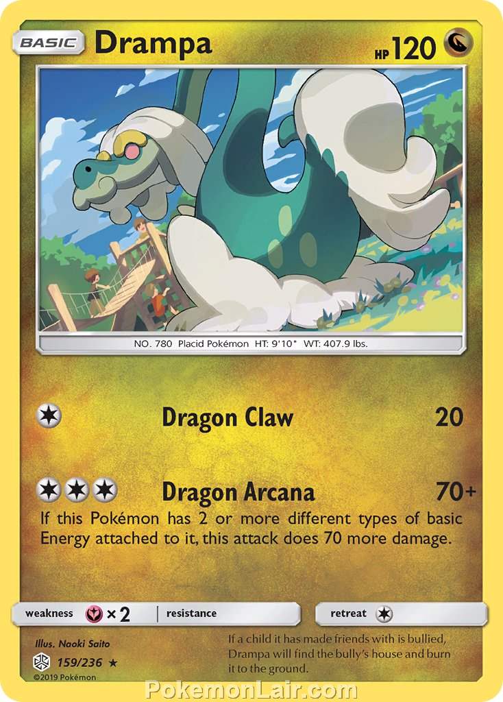 2019 Pokemon Trading Card Game Cosmic Eclipse Price List – 159 Drampa