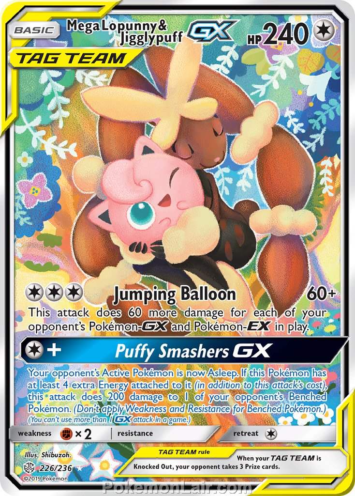 2019 Pokemon Trading Card Game Cosmic Eclipse Price List – 226 Mega Lopunny Jigglypuff GX