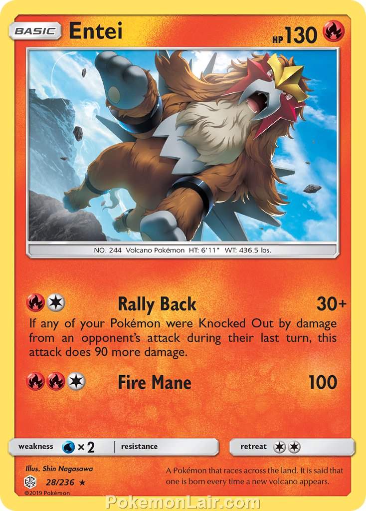 2019 Pokemon Trading Card Game Cosmic Eclipse Price List – 28 Entei