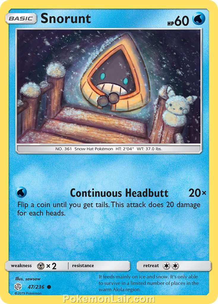 2019 Pokemon Trading Card Game Cosmic Eclipse Price List – 47 Snorunt