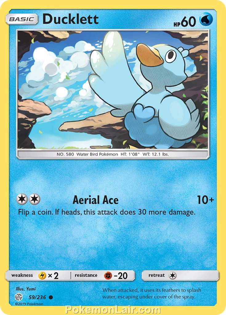 2019 Pokemon Trading Card Game Cosmic Eclipse Price List – 59 Ducklett