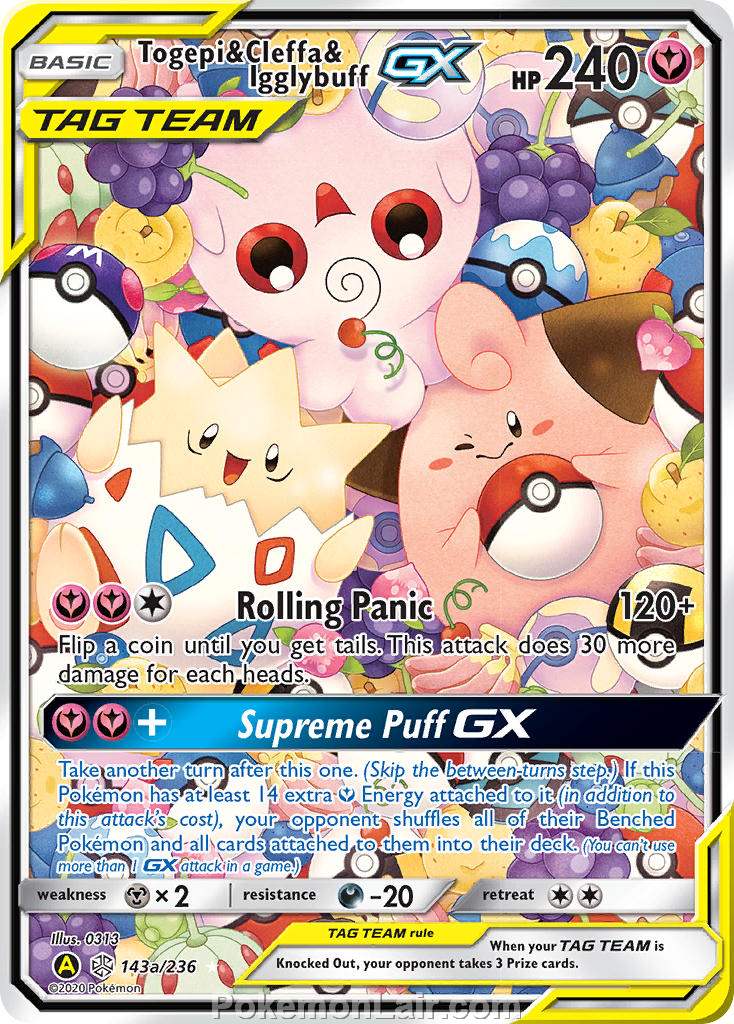 2019 Pokemon Trading Card Game Cosmic Eclipse Set – 143a Togepi Cleffa Igglybuff GX