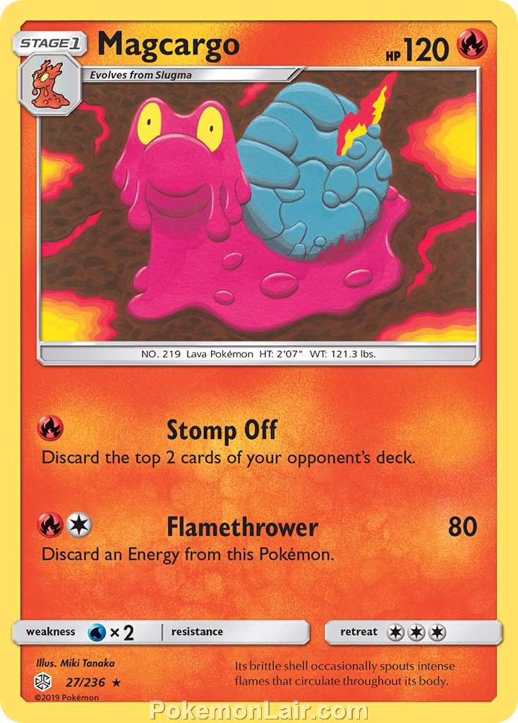 2019 Pokemon Trading Card Game Cosmic Eclipse Set – 27 Magcargo