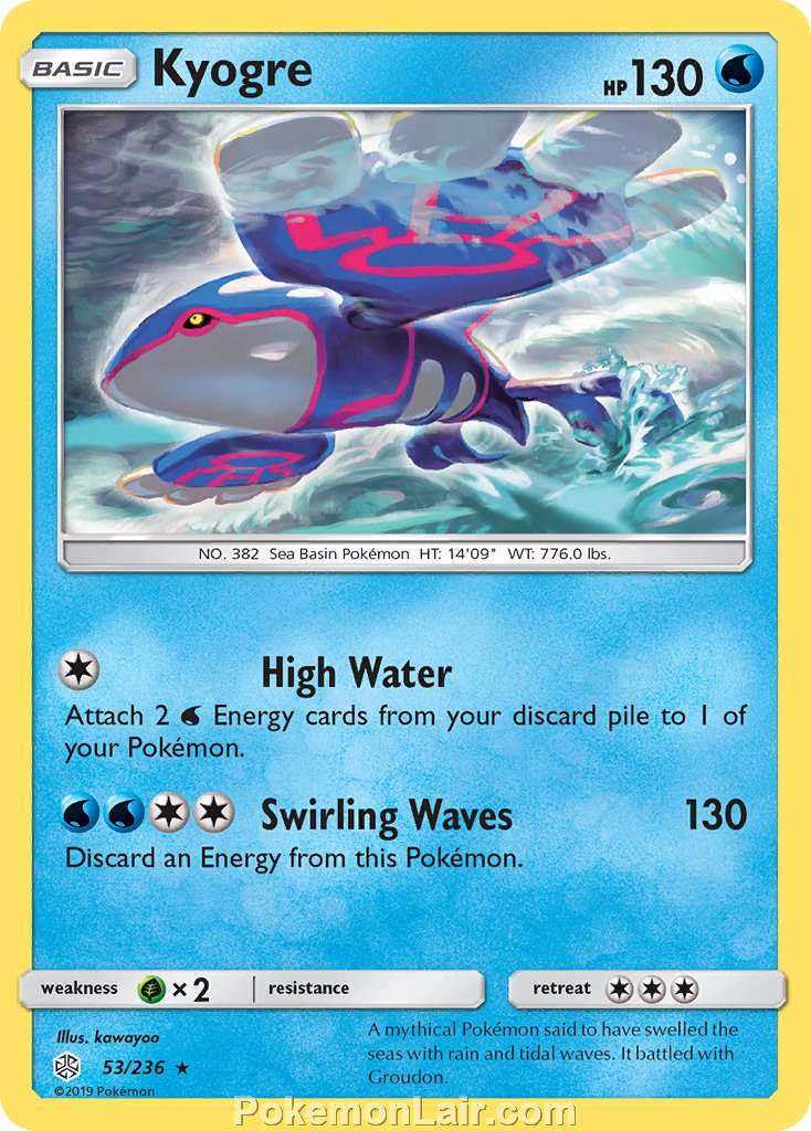 2019 Pokemon Trading Card Game Cosmic Eclipse Set – 53 Kyogre