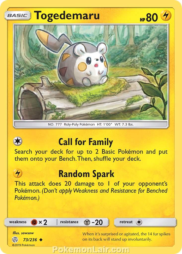 2019 Pokemon Trading Card Game Cosmic Eclipse Set – 73 Togedemaru