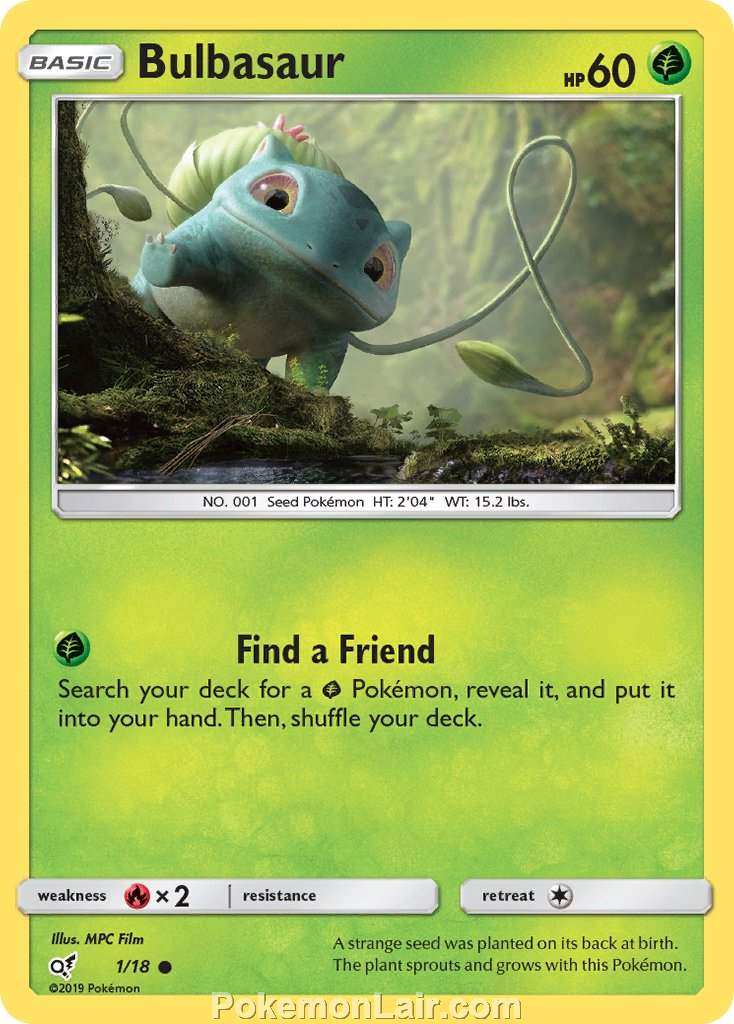 2019 Pokemon Trading Card Game Detective Pikachu Price List – 1 Bulbasaur