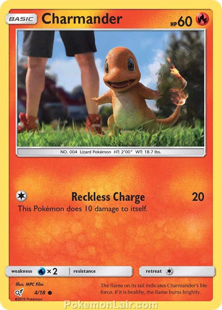 2019 Pokemon Trading Card Game Detective Pikachu Set – 4 Charmander