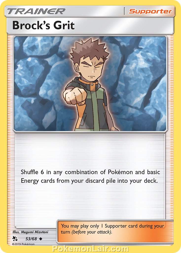 2019 Pokemon Trading Card Game Hidden Fates Price List – 53 Brocks Grit