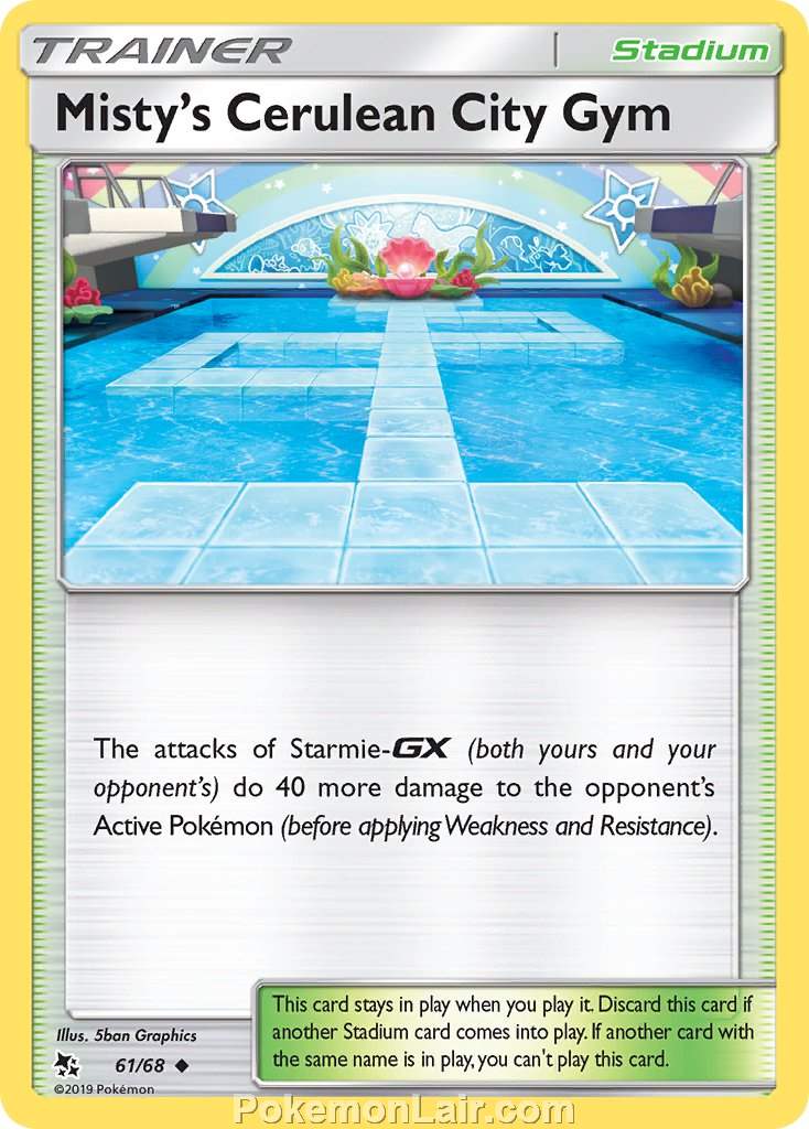 2019 Pokemon Trading Card Game Hidden Fates Price List – 61 Mistys Cerulean City Gym