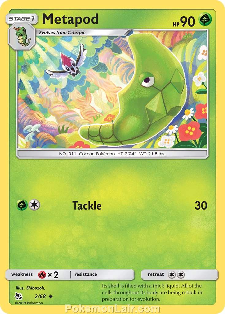 2019 Pokemon Trading Card Game Hidden Fates Set – 2 Metapod