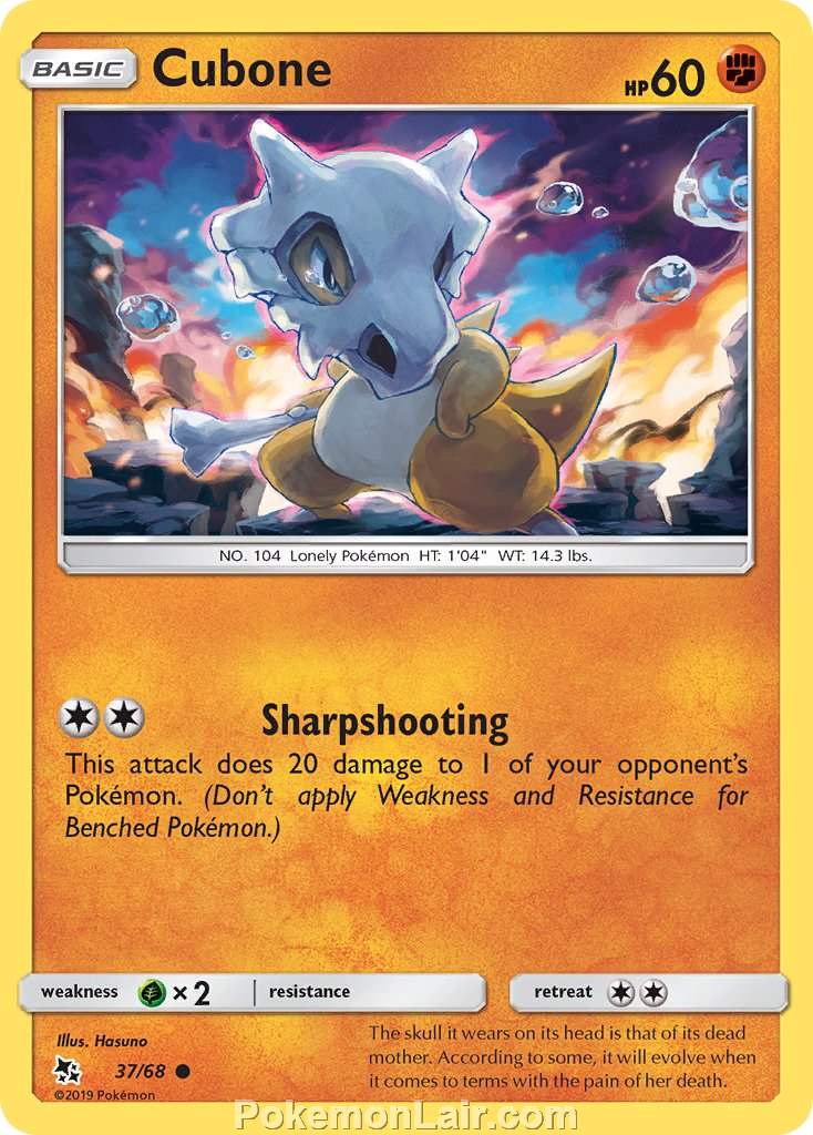 2019 Pokemon Trading Card Game Hidden Fates Set – 37 Cubone