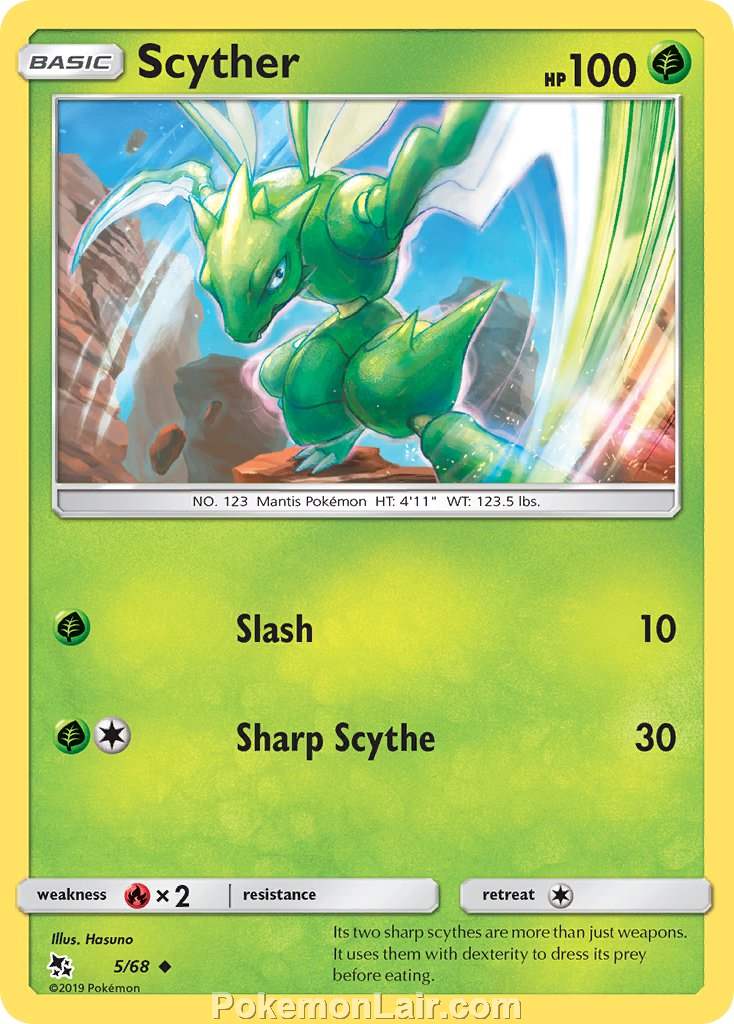 2019 Pokemon Trading Card Game Hidden Fates Set – 5 Scyther