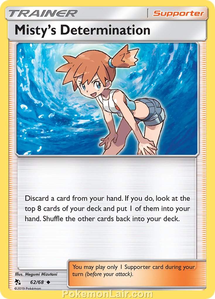 2019 Pokemon Trading Card Game Hidden Fates Set – 62 Mistys Determination