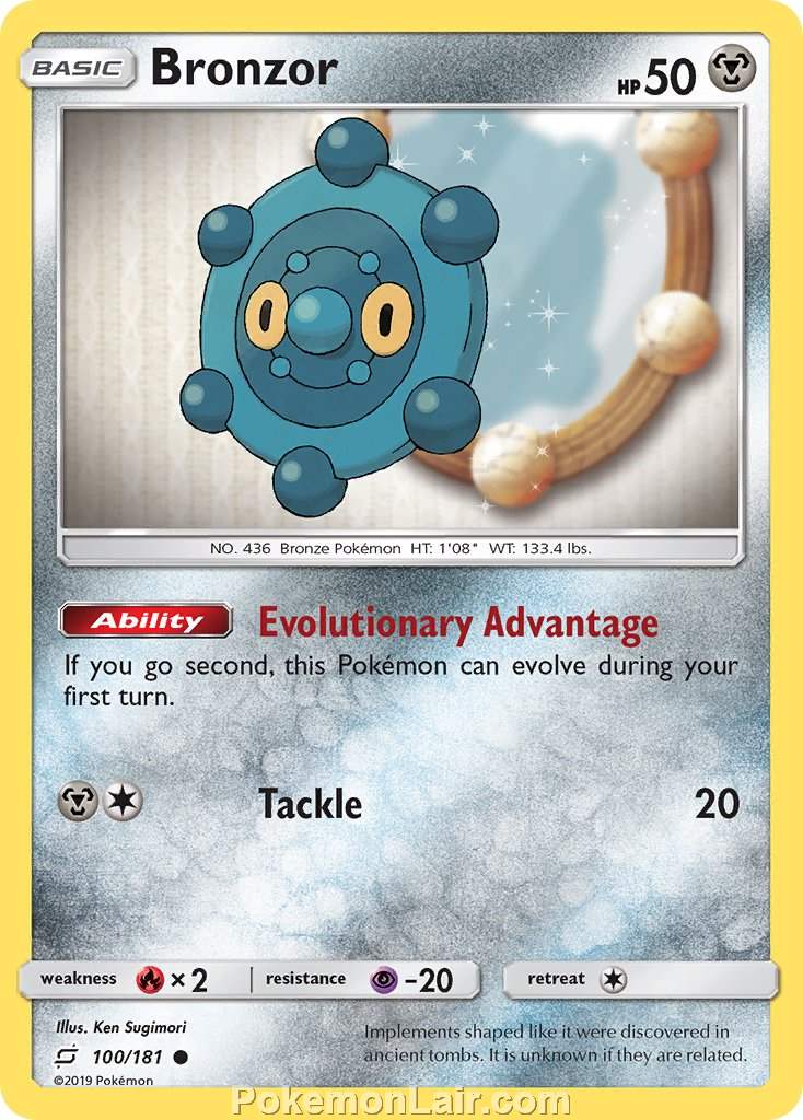 2019 Pokemon Trading Card Game Team Up Price List – 100 Bronzor