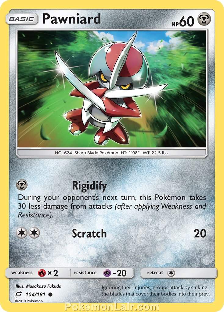 2019 Pokemon Trading Card Game Team Up Price List – 104 Pawniard