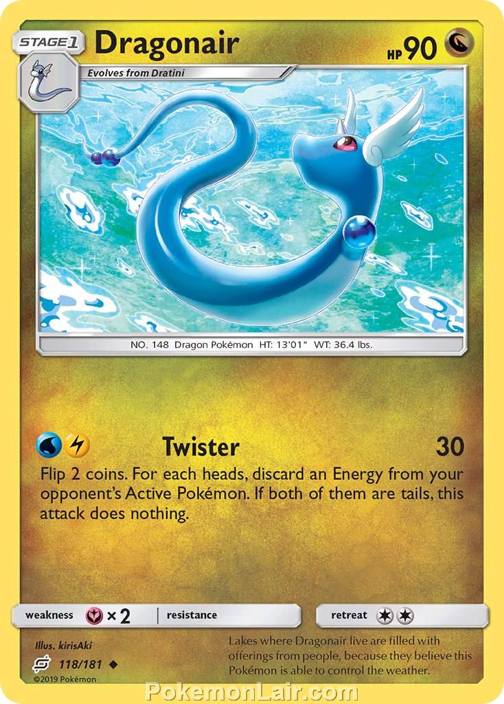 2019 Pokemon Trading Card Game Team Up Price List – 118 Dragonair