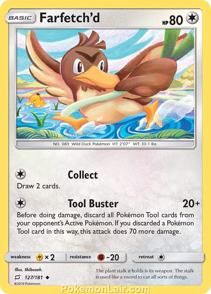 2019 Pokemon Trading Card Game Team Up Price List – 127 Farfetchd