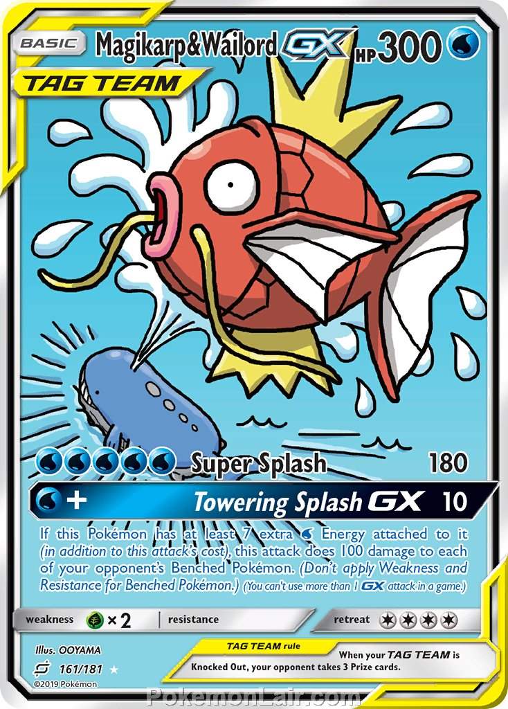 2019 Pokemon Trading Card Game Team Up Price List – 161 Magikarp Wailord GX