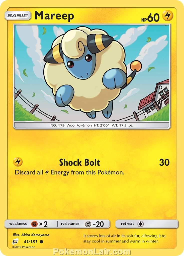 2019 Pokemon Trading Card Game Team Up Price List – 41 Mareep