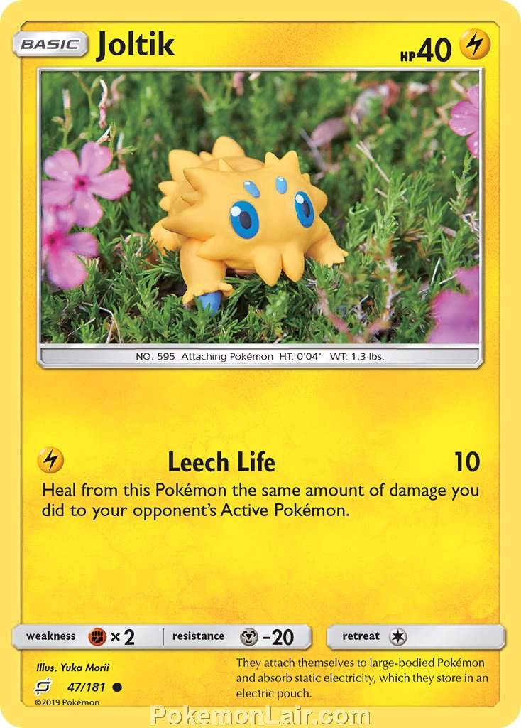 2019 Pokemon Trading Card Game Team Up Price List – 47 Joltik