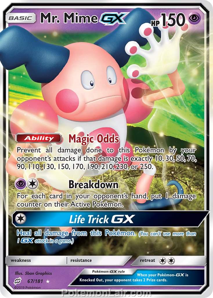 2019 Pokemon Trading Card Game Team Up Price List – 67 Mr Mime GX