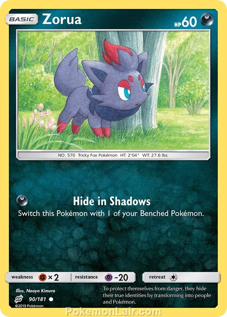 2019 Pokemon Trading Card Game Team Up Price List – 90 Zorua