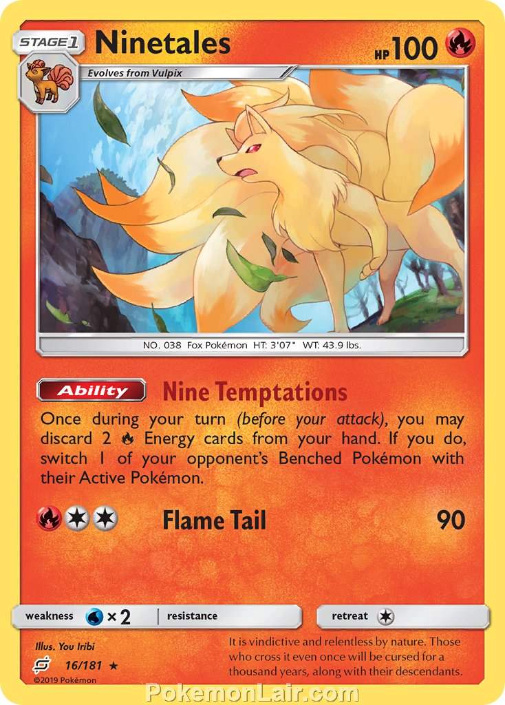 2019 Pokemon Trading Card Game Team Up Set – 16 Ninetales