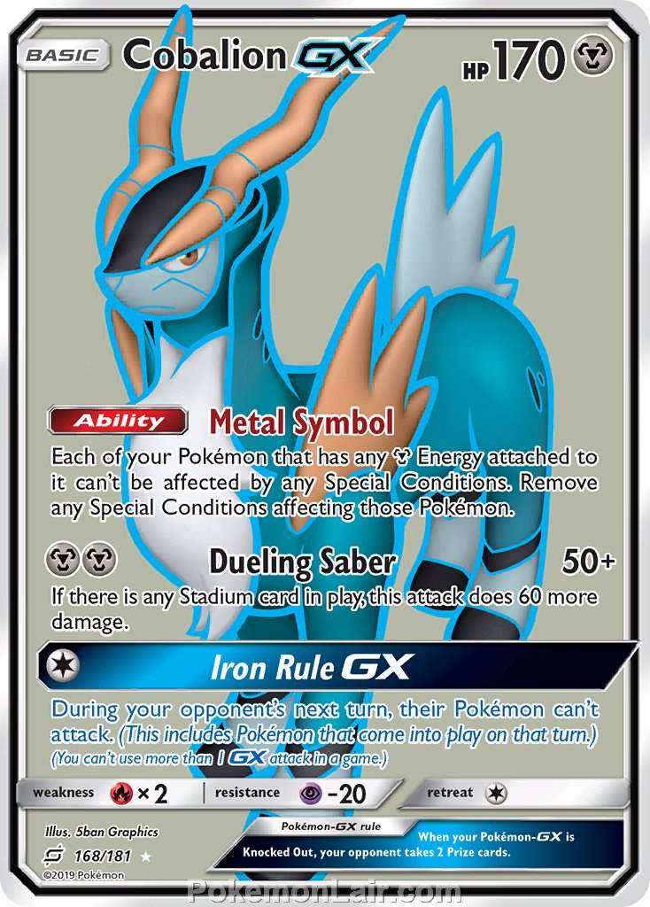 2019 Pokemon Trading Card Game Team Up Set – 168 Cobalion GX