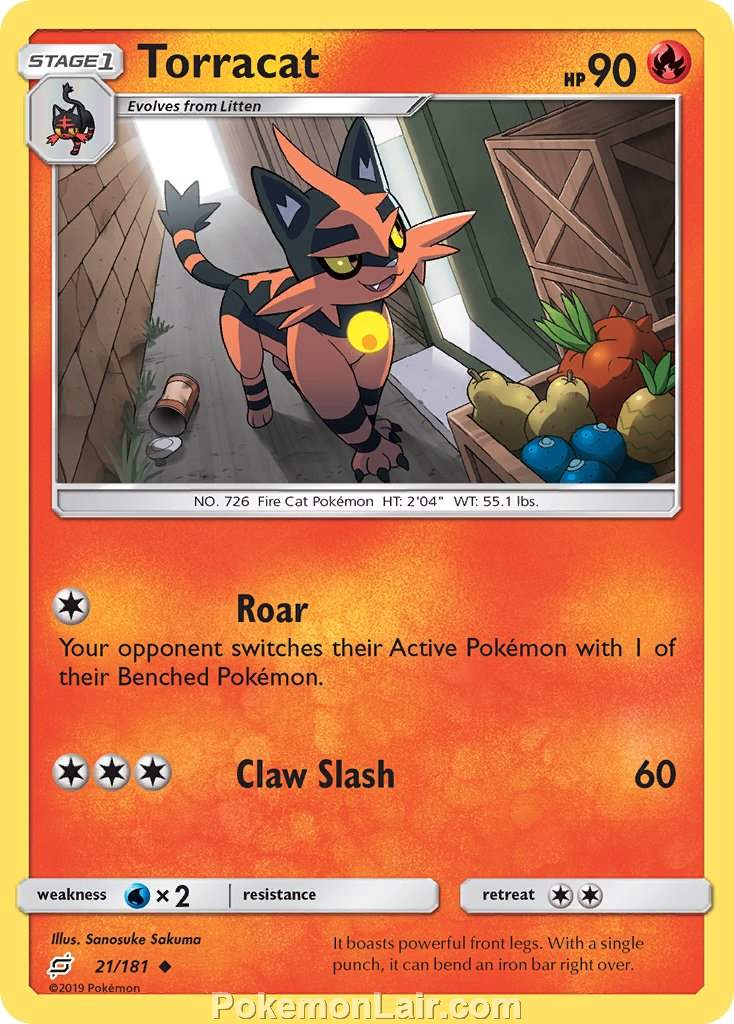 2019 Pokemon Trading Card Game Team Up Set – 21 Torracat