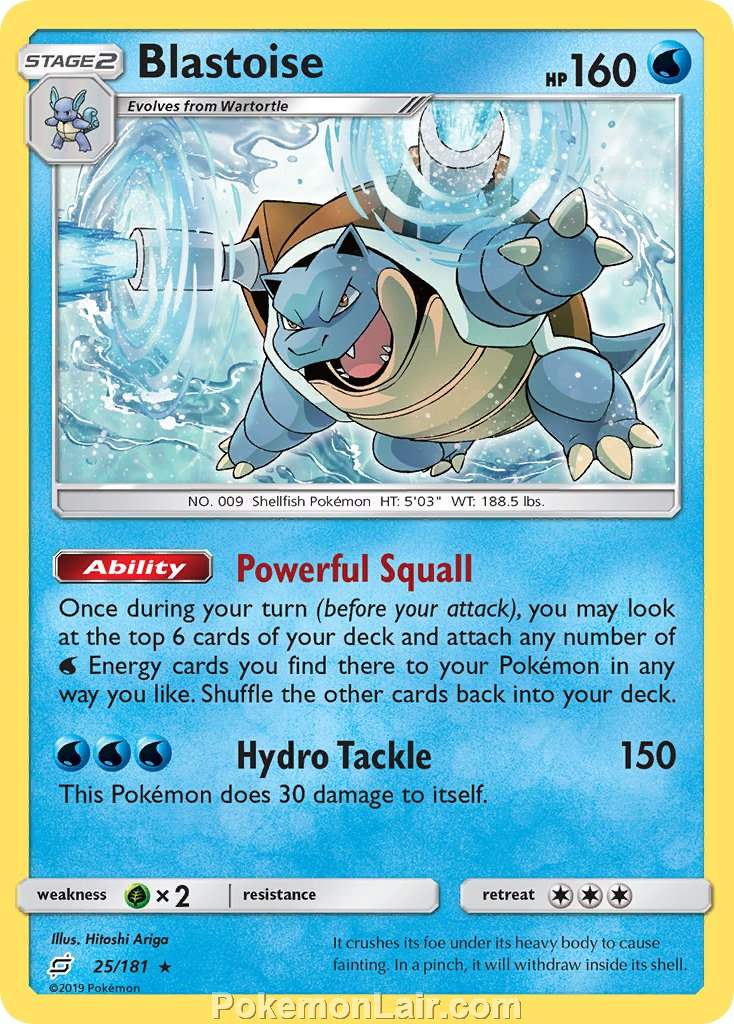 2019 Pokemon Trading Card Game Team Up Set – 25 Blastoise