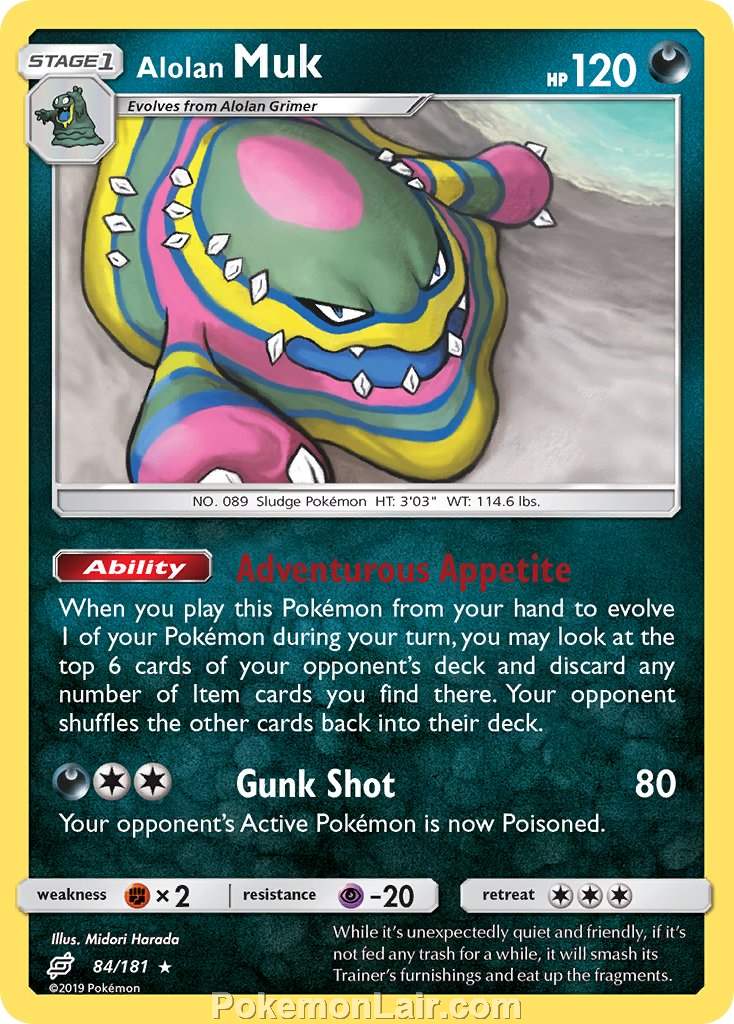 2019 Pokemon Trading Card Game Team Up Set – 84 Alolan Muk