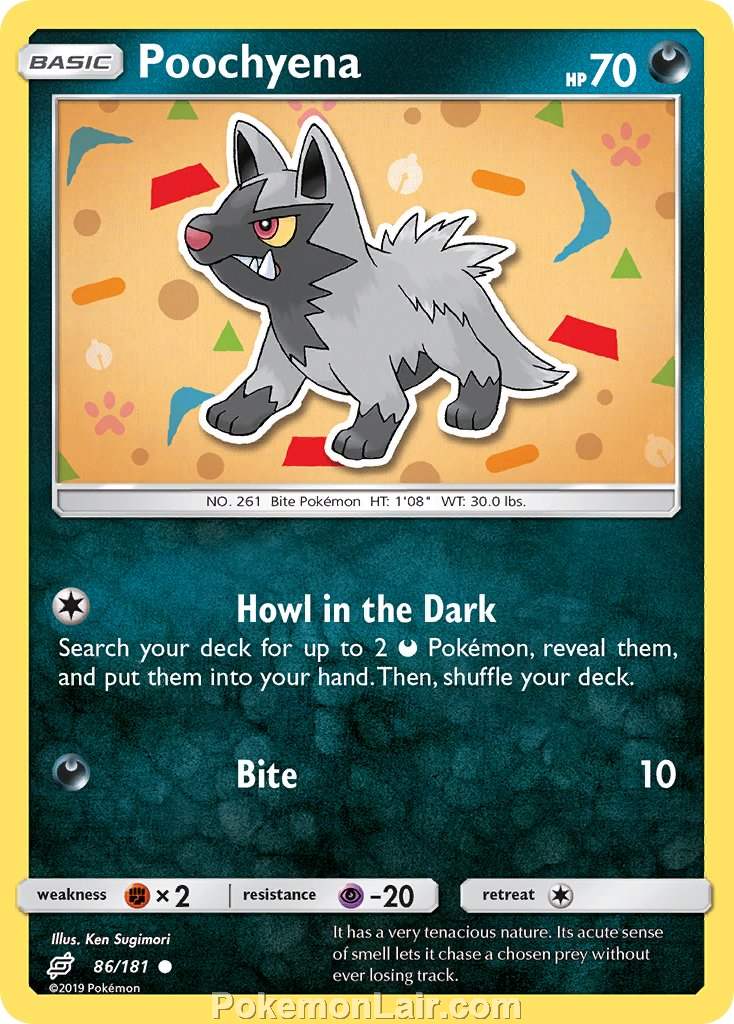 2019 Pokemon Trading Card Game Team Up Set – 86 Poochyena