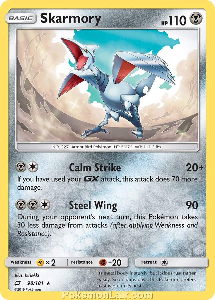 2019 Pokemon Trading Card Game Team Up Set – 98 Skarmory