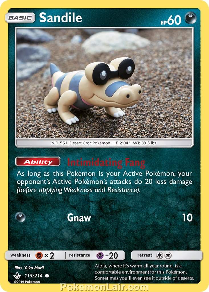 2019 Pokemon Trading Card Game Unbroken Bonds Price List – 113 Sandile