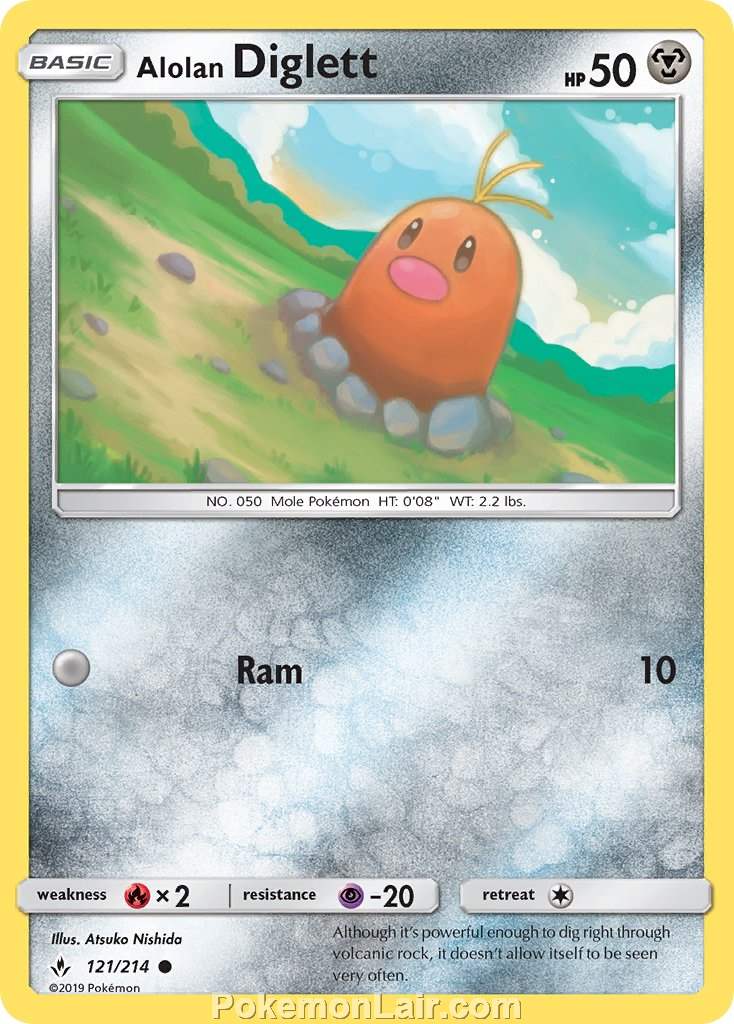 2019 Pokemon Trading Card Game Unbroken Bonds Price List – 121 Alolan Diglett