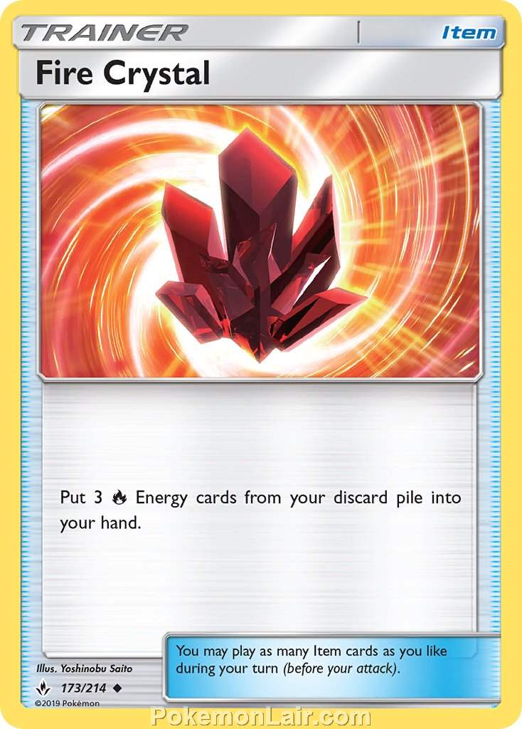 2019 Pokemon Trading Card Game Unbroken Bonds Price List – 173 Fire Crystal