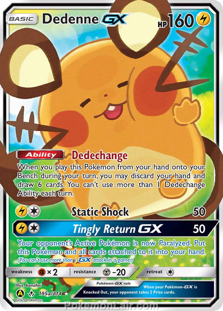 2019 Pokemon Trading Card Game Unbroken Bonds Price List – 195a Dedenne GX Ya