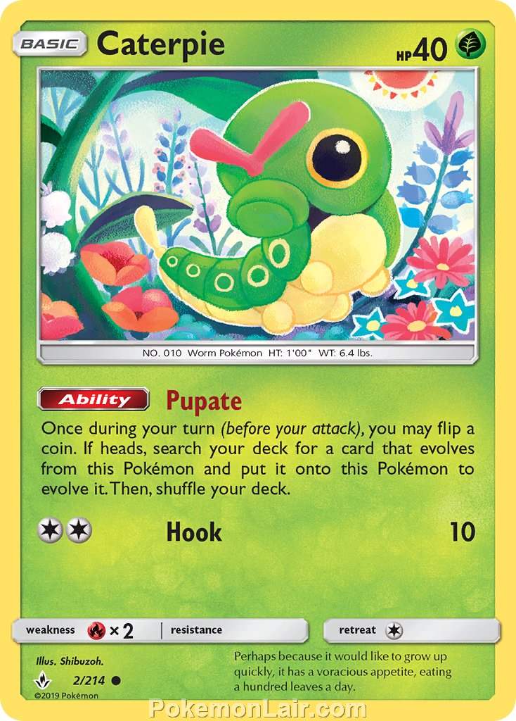 2019 Pokemon Trading Card Game Unbroken Bonds Price List – 2 Caterpie