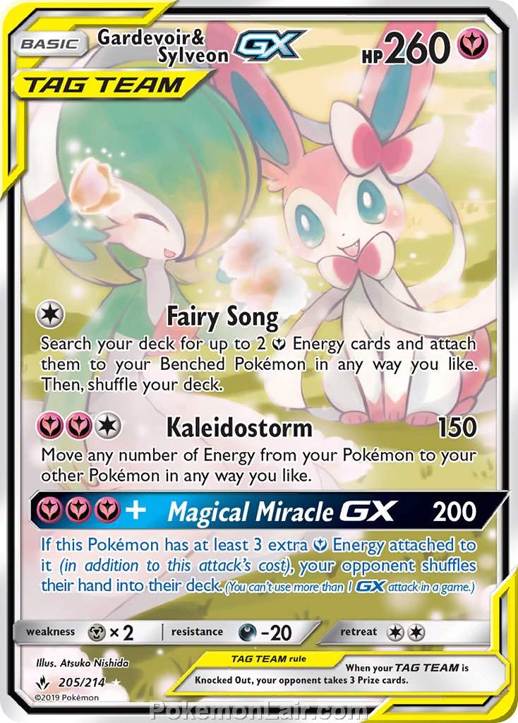 2019 Pokemon Trading Card Game Unbroken Bonds Price List – 205 Gardevoir Sylveon GX