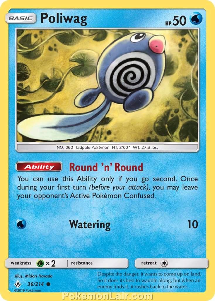 2019 Pokemon Trading Card Game Unbroken Bonds Price List – 36 Poliwag