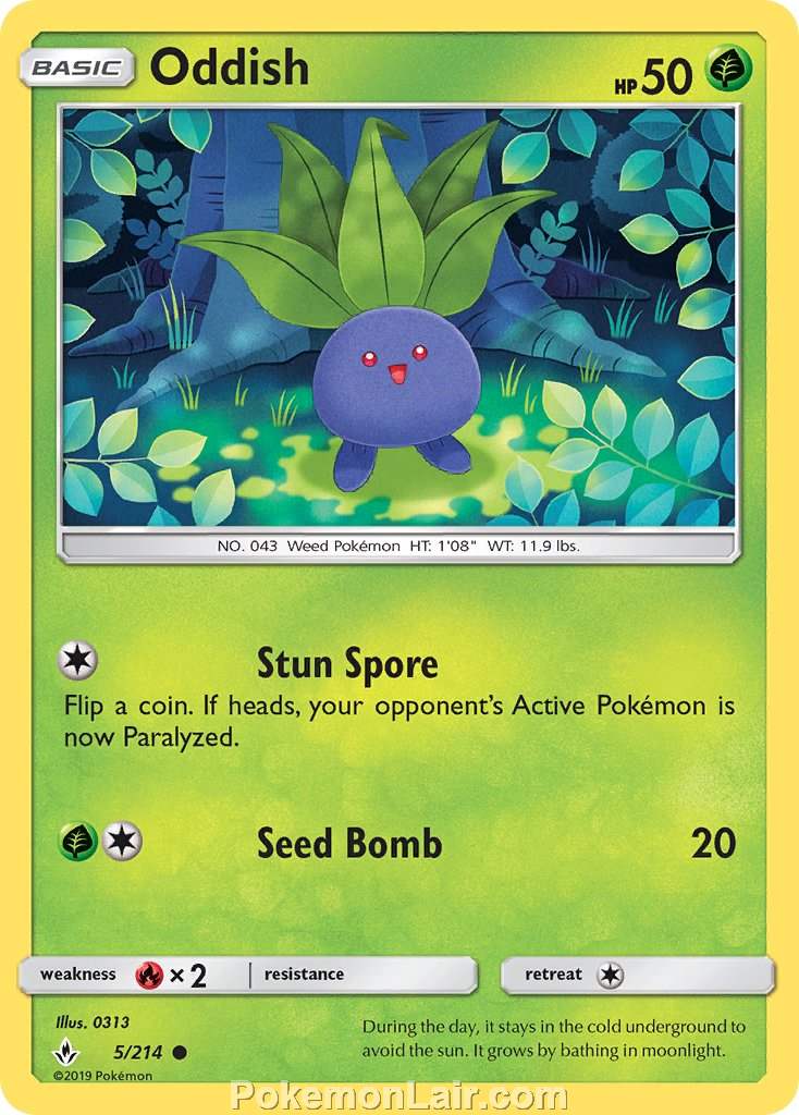 2019 Pokemon Trading Card Game Unbroken Bonds Price List – 5 Oddish