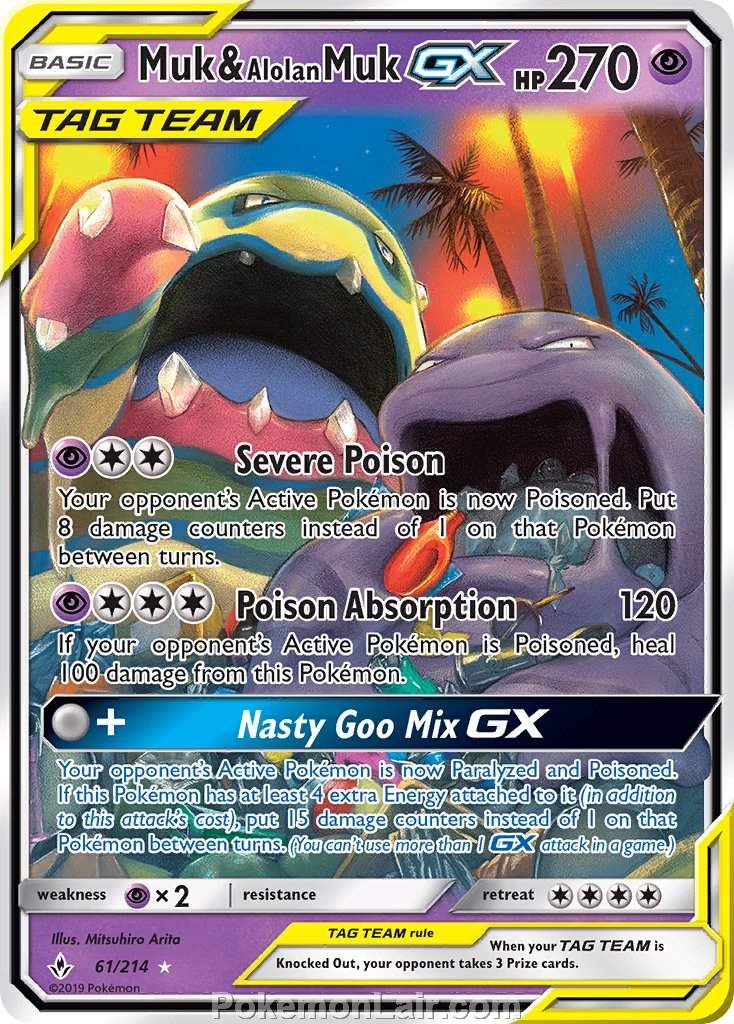 2019 Pokemon Trading Card Game Unbroken Bonds Price List – 61 Muk Alolan Muk GX