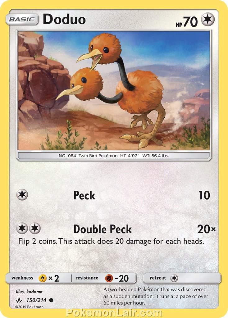 2019 Pokemon Trading Card Game Unbroken Bonds Set – 150 Doduo