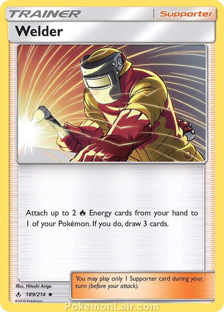 2019 Pokemon Trading Card Game Unbroken Bonds Set – 189 Welder