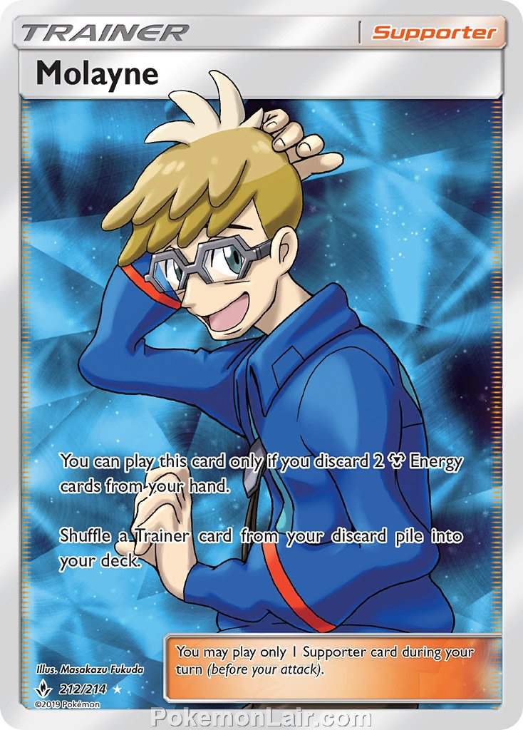 2019 Pokemon Trading Card Game Unbroken Bonds Set – 212 Molayne