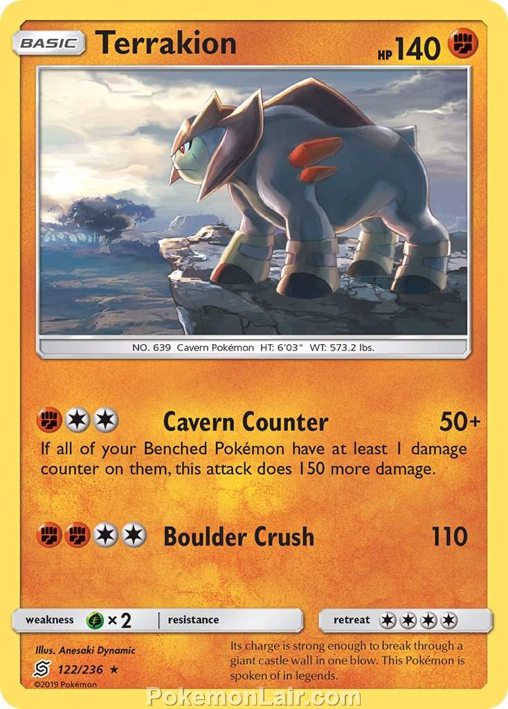 2019 Pokemon Trading Card Game Unified Minds Price List – 122 Terrakion