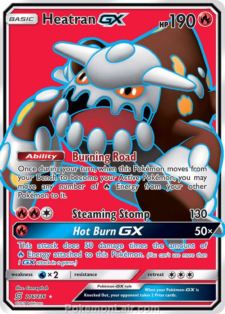 2019 Pokemon Trading Card Game Unified Minds Price List – 216 Heatran GX