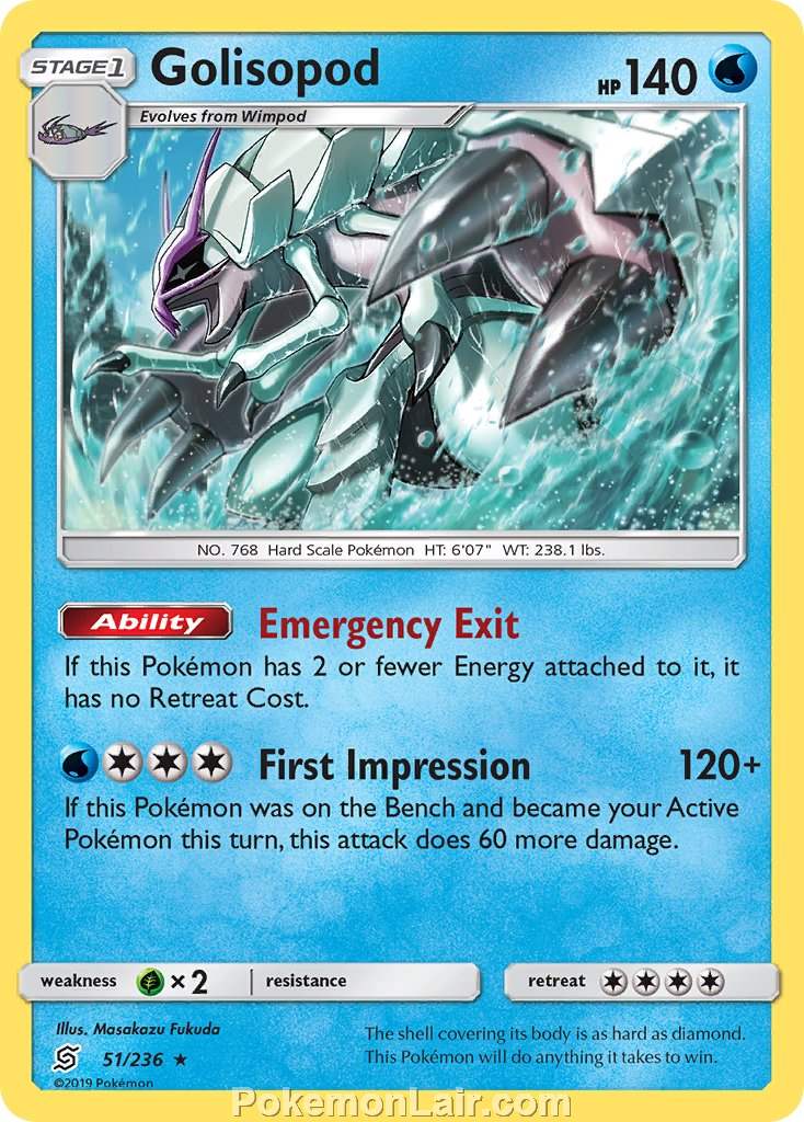 2019 Pokemon Trading Card Game Unified Minds Price List – 51 Golisopod