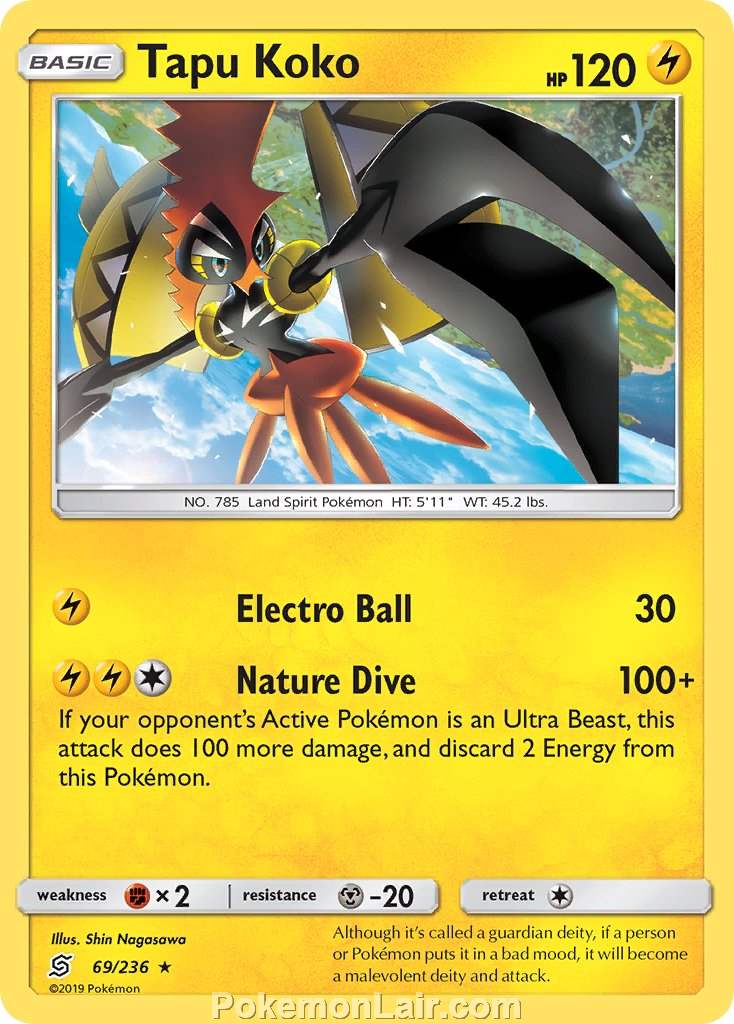 2019 Pokemon Trading Card Game Unified Minds Price List – 69 Tapu Koko